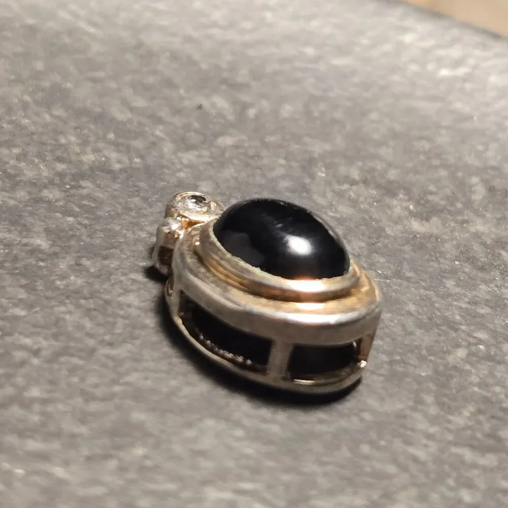 Black Stone Sterling Silver Pendant